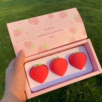Ensemble d'Éponges à Maquillage Friute Non en Latex Ne Pas Manger Poudre Fraise Pêche Poire Citron Avocat Éponge à Maquillage Puff