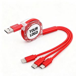 Câble USB 3 en 1 pour iPhone, câbles de charge et de données, charge rapide 3A, type-C, câble USB rétractable 3 en 1 pour téléphone portable Android - Product Image 1