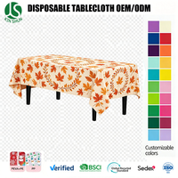 Nappe de table rectangulaire jetable en plastique de haute qualité, écologique, moderne, motif feuille d'érable, imperméable