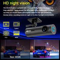 MINI wifi 4k dashcam hd wdr vision nocturne voiture dvr 4k voiture boîte noire wifi voiture dash caméra 4k dash cam