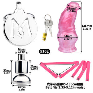 Appareil de chasteté masculine FRRK sangle sur gode, dispositif CBT de cage à bite, ceinture de chasteté masculine négative sangle sur gode jouet sexuel pour hommes adultes - Product Image 4