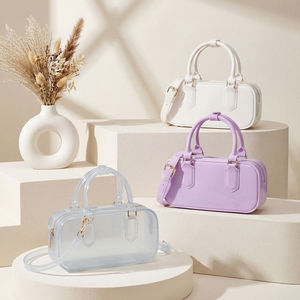 Sac à main <span class=keywords><strong>Boston</strong></span> en PVC pour femme, mini sac à bandoulière imperméable avec chaîne détachable, option multicolore pour la <span class=keywords><strong>plage</strong></span> et l'usage quotidien - Product Image 5