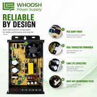 Alimentation à découpage AC/DC WHOOSH IP62 400W 12V 33.3A pour enseignes lumineuses à LED recouvertes, garantie 2 ans