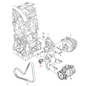 038903315AH / AD / AN / AM / AJ / AG Ensemble tendeur <span class=keywords><strong>de</strong></span> courroie <span class=keywords><strong>de</strong></span> <span class=keywords><strong>climatisation</strong></span> pour VW Golf Tiguan Multivan Audi A6 2004-2016 - Product Image 5