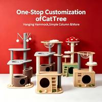 Grand arbre à chat en bois écologique, moderne, avec condo et griffoir en sisal pour grimper, jouer et se reposer