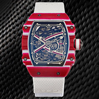 Montre de luxe pour homme RM67-02 ultra-fine (7,8 mm) – Verre saphir, fibre de carbone, bracelet élastique – Montre de style designer