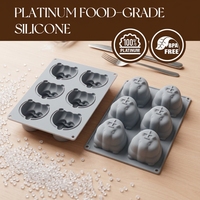 Moule à gâteau en silicone SILIKOLOVE Factory, 6 cavités, forme capibara, pour mousse, LFGB Platinum, antiadhésif, sans BPA, qualité alimentaire