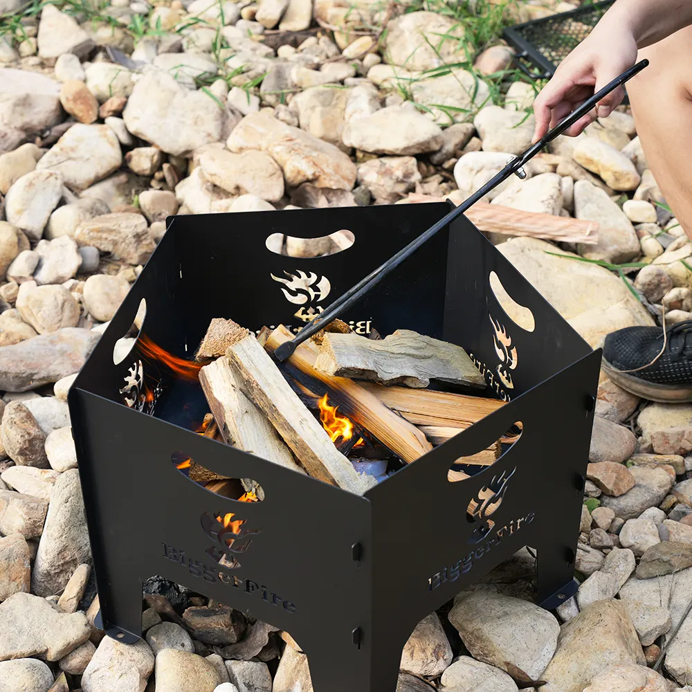 Flat Pack Custom Logo Wood Burning Firepit Winter Outdoor Heater BBQ Bonfire Fire Pit