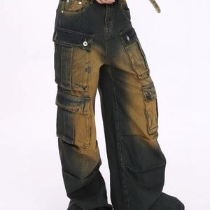 กางเกงยีนส์คาร์โก้ทรงหลวมสไตล์วินเทจ ล้างสี ขาดๆ หลายกระเป๋า ยูนิเซ็กส์ แฟชั่นสตรีทฮิปฮอป ไซส์ใหญ่  สั่งทำได้  ขั้นต่ำน้อย - Product Image 3