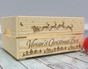 Boîte de rangement décorative en <span class=keywords><strong>bois</strong></span> de caisse de pomme naturelle vintage en gros jouets en <span class=keywords><strong>bois</strong></span> artisanaux et supports de panneaux muraux idée cadeau de réveillon de Noël - Product Image 2