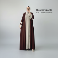 Abaya élégante pour femmes en polyester doux, manches longues, longueur cheville, respirante, coupe ample, pour usage quotidien et occasions spéciales, taille unique.