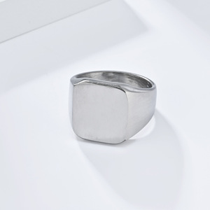 Popular yunnique style personalized matte brushed stamp <b>rings</b>, men's simple <b>titanium</b> steel jewelry, wholesale from - Product Image 4