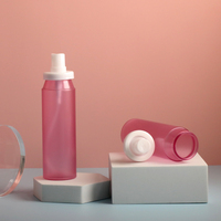 Flacon en plastique PET vide personnalisé 100 ml 120 ml 150 ml Ensemble de liquides pour soins de la peau Emballage cosmétique avec pulvérisateur à pompe Rose mat Tonique