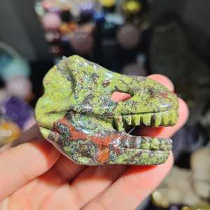 Piedra de Jaspe Natural con Forma de Cráneo de Dinosaurio Tallado en Cristal, para Sanación con Reiki, Equilibrio de Chakras, Decoración del Hogar y Regalo - Product Image 5