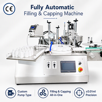 Machine de remplissage et de bouchage entièrement automatique CE, pompe péristaltique/piston/engrenage personnalisée, acier inoxydable 304, précision 0,01 ml