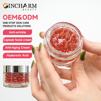 Crème en capsules magiques à marque privée anti-rides hydratante au collagène, resvératrol, thé vert, aloe vera, VC, PDRN