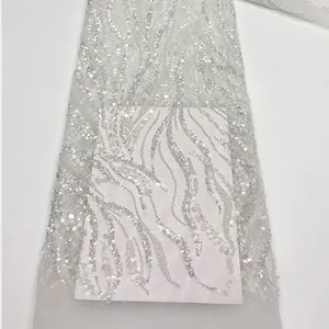 Sayabridal lace beaded fabrics can be customized all kinds of wedding dresses white green flesh color and other colors optional