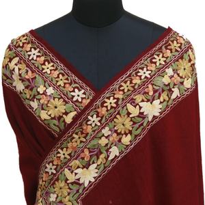 Kashmiri Maroon Color <b>Woolen</b> <b>Shawl</b> - Product Image 2