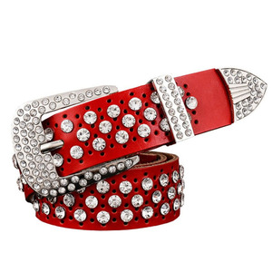 Ceinture <span class=keywords><strong>en</strong></span> cuir pour femme punk vintage pleine ceinture <span class=keywords><strong>en</strong></span> strass avec boucle <span class=keywords><strong>en</strong></span> alliage matériau <span class=keywords><strong>en</strong></span> peau de vache inspiré par Simon BB - Product Image 4