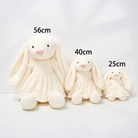 Peluche de lapin mignon à longues oreilles, jouet en peluche géant en forme de lapin, disponible en 3 tailles (25 cm-56 cm), décoration de Pâques, cadeaux