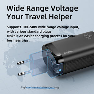 Cargador de Pared Remax de 65 W, Cargador Rápido Multi-Compatibilidad, Enchufe Europeo/Británico, PD QC, Portátil, Rp-U55 2022, Los Más Vendidos de <span class=keywords><strong>Amazon</strong></span>, Cargadores de Teléfono - Product Image 4
