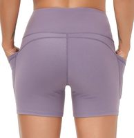 Dragon Fit Short de yoga taille haute pour femmes avec 2 poches latérales Tissu tricoté respirant Contrôle du ventre pour la course et l'entraînement à la maison