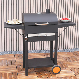 Small Square <b>Trolley</b> Outdoor Charcoal <b>BBQ</b> Grill Multifunctional Windproof Portable Camping Home Use - Product Image 2