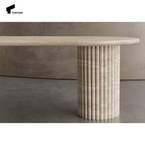 Набор кухонного обеденного стола из белого травертина - Product Image 5