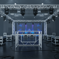 Stand de DJ portable en aluminium, comptoir de bar pliable pour utilisation sur scène, structure modulaire avec capacité de charge de 300 kg, noir et blanc