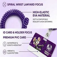 Porte-badge spirale premium, cordon élastique enroulable, étanche, couleur personnalisable, sécurisé et pratique pour le bureau