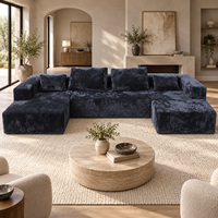 Canapé modulaire en U surdimensionné QINUO, 4 places, assise profonde, chaise longue, gain de place, idéal pour hôtel
