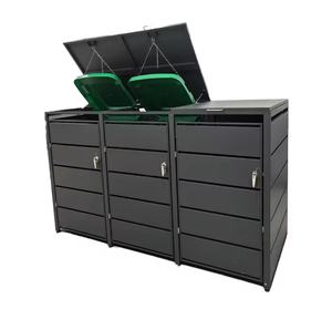Large Capacity Garden Triple Door Galvanized Steel Garbage <strong>Bin</strong> <strong>Cover</strong> Box Customize Rubbish <strong>Bin</strong> <strong>Cover</strong> - Product Image 2