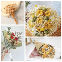 Tren Terbaru Buket Bunga Baby's Breath Kering Mini Warna-warni untuk Dekorasi Kotak Hadiah Valentine Kerajinan DIY