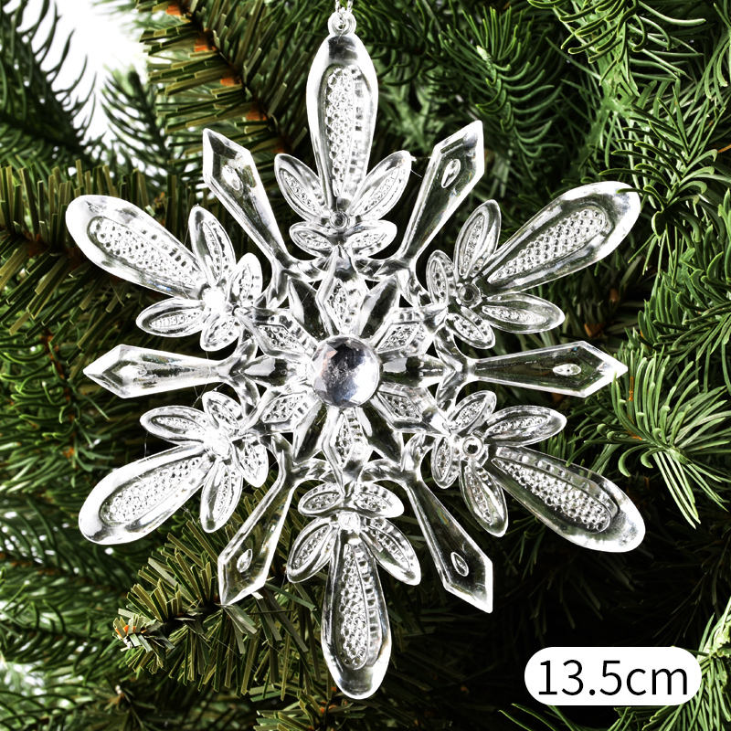13.5cm transparent pointed snowflake