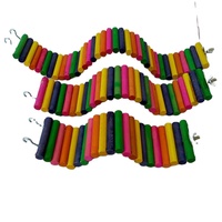 Jouet pour oiseaux en bois coloré, écologique et durable, escalier d'escalade pour perroquets, passerelle en bois colorée pour cage à oiseaux et hamsters, pour animaux de compagnie