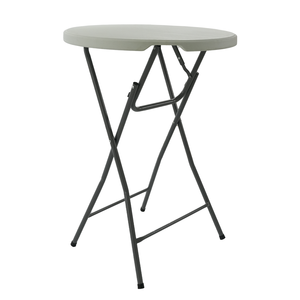 Barra portátil <span class=keywords><strong>multiusos</strong></span> <span class=keywords><strong>Mesa</strong></span> redonda plegable Fiesta al aire libre de plástico <span class=keywords><strong>Mesa</strong></span> de cóctel blanca de 80cm - Product Image 2