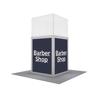 Impression de logo personnalisé LED rétro-éclairé vitrine acrylique podium d'exposition compteur SEG en aluminium
