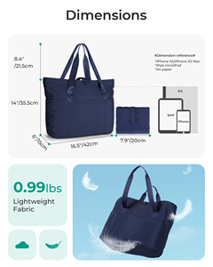 Large Capacity <b>Travel</b> Shoulder <b>Bag</b> Lightweight Waterproof Work Gym Shopping <b>Handbags</b> with Pockets - Product Image 2