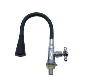 Robinet de cuisine noir en zinc NES-CI37 avec <span class=keywords><strong>bec</strong></span> flexible pivotant, <span class=keywords><strong>mitigeur</strong></span> d'eau chaude et froide extractible pour évier de cuisine domestique - Product Image 1