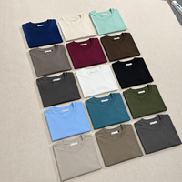 Op maat gemaakte hoogwaardige gemerceriseerde katoenen shine T-shirts voor heren, premium zachte effen T-shirts, OEM logo kleding
