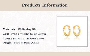 Boucles d'oreilles CANNER plaquées or 18 carats, cercle torsadé, zircon, style hipster pour femmes - Product Image 6