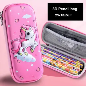 Custom Wholesale Cute Animal 3D EVA Zipper School Pencil Case Bag Box Purse Pouch For Boy Girls Child Kid