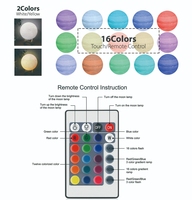 Lámpara LED con Forma de Luna Flotante, 16 Colores, Impresión 3D, con Control Remoto y Conexión USB, Precio de Fábrica