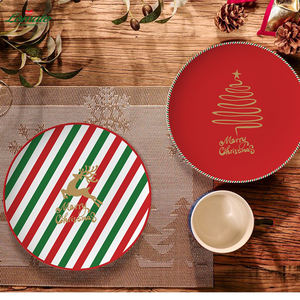 Set Perlengkapan Makan Natal dari Keramik <span class=keywords><strong>Bone</strong></span> <span class=keywords><strong>China</strong></span> Dekoratif, Bentuk Bulat, Warna Sesuai Pesanan, Cetak Kustom, Diskon Besar - Product Image 3