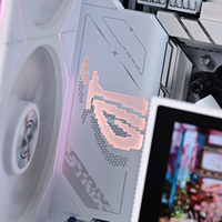 PC Gaming Desktop Kustom Putih Kelas Atas R7 9850X3D I9 14900K RTX 5080 5070Ti Layar Ganda Kaca Panoramic Komputer Gaming Win10