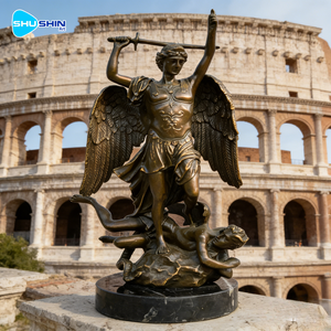 Escultura <span class=keywords><strong>de</strong></span> Bronce Personalizada <span class=keywords><strong>de</strong></span> Gran Tamaño <span class=keywords><strong>de</strong></span> <span class=keywords><strong>un</strong></span> Ángel Guerrero Masculino, Impresa con UV, Fundición Resistente y Robusta para Exhibición en Exteriores, Navidad - Product Image 5