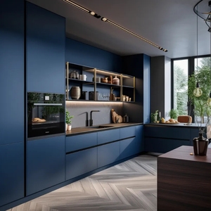 Mobili da cucina di fascia alta armadi da cucina moderni isola armadi da cucina economici pannello di vetro porte dell'armadio - Product Image 5
