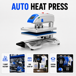 Pressa a Caldo Elettrica Automatica per Stampa a Trasferimento Termico su T-shirt 40x50 cm con Apertura a Bandiera - Product Image 3