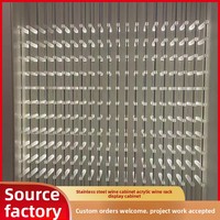 Porte-vin en acrylique et acier inoxydable personnalisé, présentoir à vin moderne minimaliste avec éclairage LED pour villa, hôtel, hall, club, salon