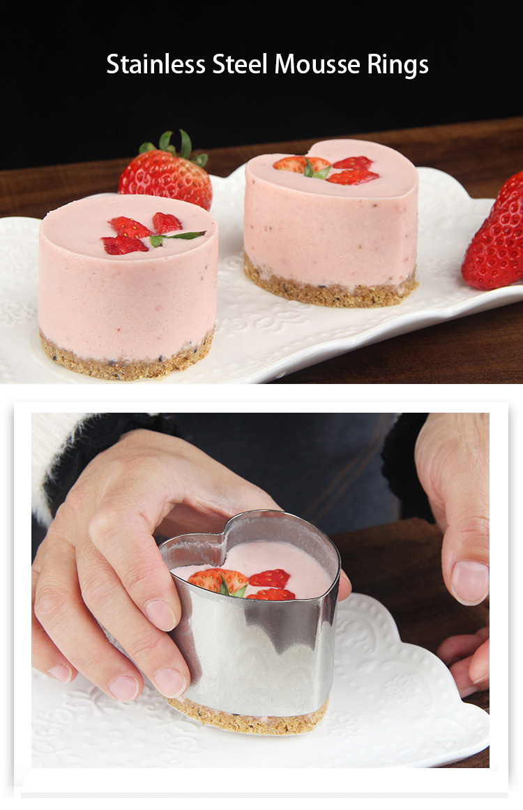 6-Inch Heart Shaped Cake Ring Mold - Stainless Steel Mousse & Cake Mold For Baking 3 thumbnail image